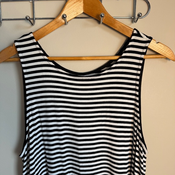 Old Navy Womens Black and White Striped Jersey Tank Dress Size XL Beach Vacation - Picture 2 of 10